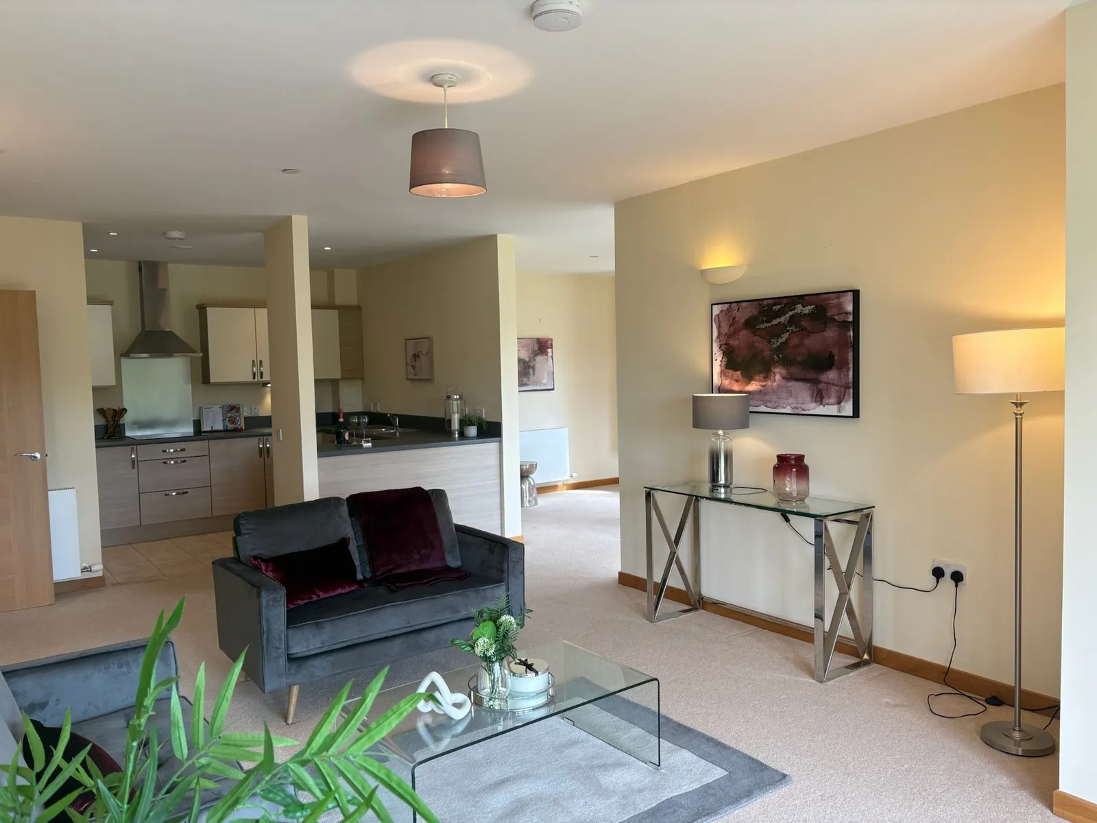 Staged living room at Linlathen Grove, Broughty Ferry